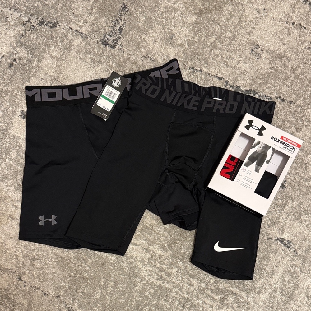 Nike and Under Armour Black Compression Shorts